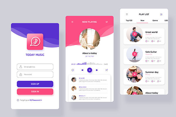 在线音乐APP应用UI设计套件