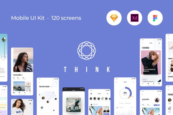 项目快速启动实用APP应用Ui Kits素材套件模板 Think Mobile UI Kit