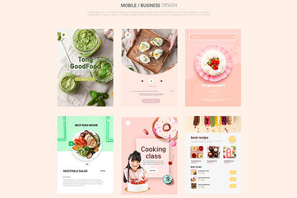 美食甜品蛋糕商店APP应用UI设计PSD模板