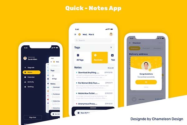 蚂蚁素材下午茶：工作记事本创意APP UI KIT套装文件[Sketch,fig,XD]