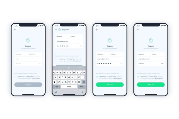 登录注册页面手机APP应用UI设计模板素材 SignIn SignUp Mobile Ui – FH