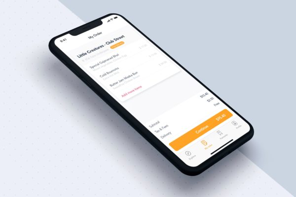 餐厅美食网上订餐APP应用订单详情页面模板 My order app template for Food