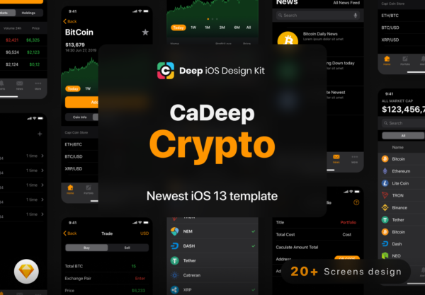 蚂蚁素材下午茶：区块链相关的功能 UI 与数据 APP ui 界面文件[Sketch]
