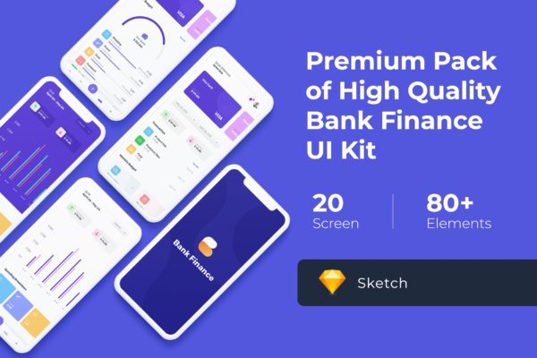 网上银行/金融交易APP用户界面设计SKETCH设计素材模板 Bank Finance UI KIT for Sketch