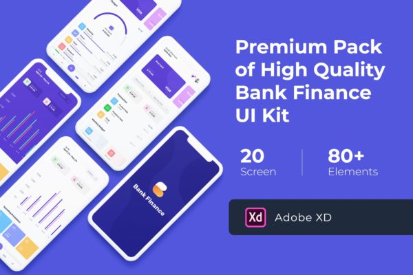 电子银行金融APP应用用户界面设计Ui Kits素材套件 Bank Finance UI KIT