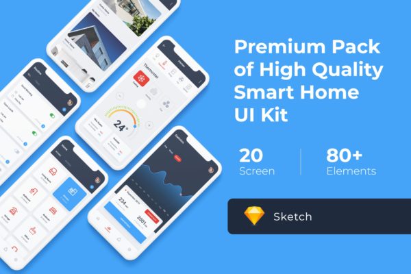 智能家居APP制作UI设计套件SKETCH设计素材 Smart Home Mobile UI KIT for Sketch