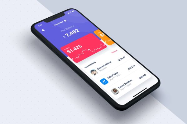 数据分析统计APP应用用户界面设计模板素材 Data Analysis Statistics UI mobile App