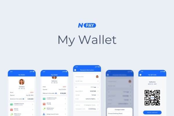 电子钱包APP应用UI设计之我的钱包界面设计模板素材 My Wallet – Wallet Mobile UI – N