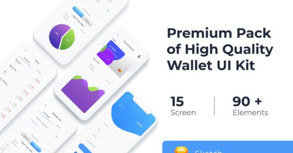 电子钱包移动支付工具APP应用Ui Kits素材套件SKETCH设计素材 Wallet UI KIT for Sketch