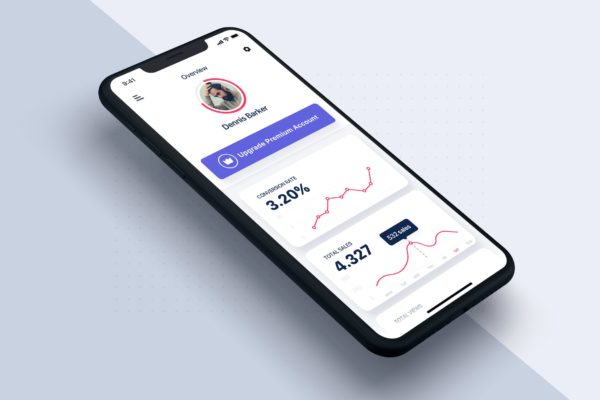 数据统计分析APP应用用户界面设计模板素材 Analysis Data & Statistics UI mobile App