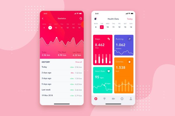 APP应用数据统计分析界面设计模板素材文件v1 Analytics dashboard mobile interface concept