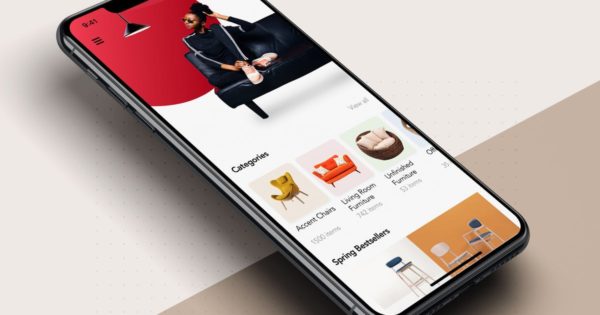 家具商城APP应用设计主页设计模板素材 Furniture Shop UI Kit – Home screen