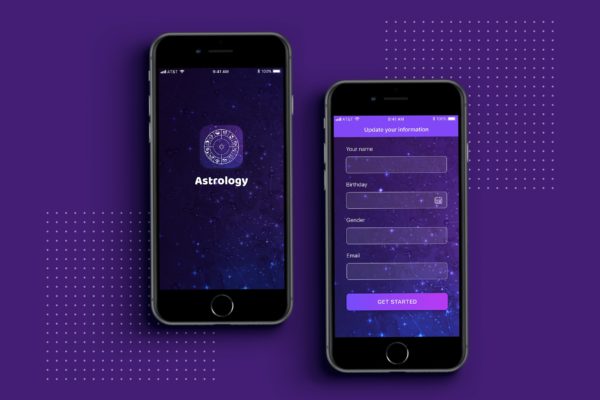 占星术主题APP应用UI设计模板素材 Astrology mobile ui app