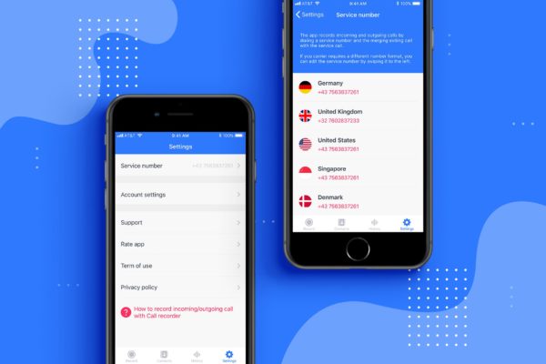 电话录音软件APP应用UI界面设计模板素材 Call Recorder mobile ui app