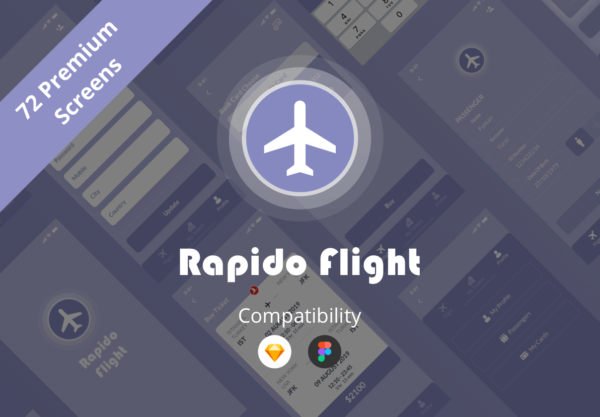 蚂蚁素材下午茶：在线机票预订APP线框图APP UI KITs套装文件[XD]