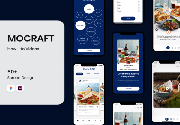 蚂蚁素材下午茶：视频类品牌APP UI KIT套装文件[XD,fig]