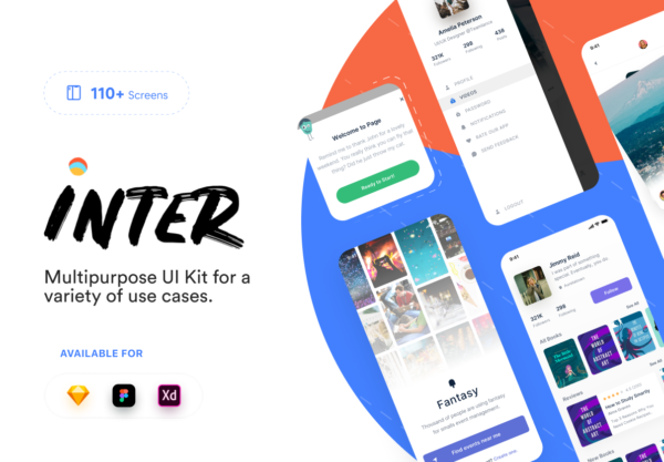 蚂蚁素材下午茶：多功能APP搭建 UI KIT套装文件[Sketch,XD,Fig]