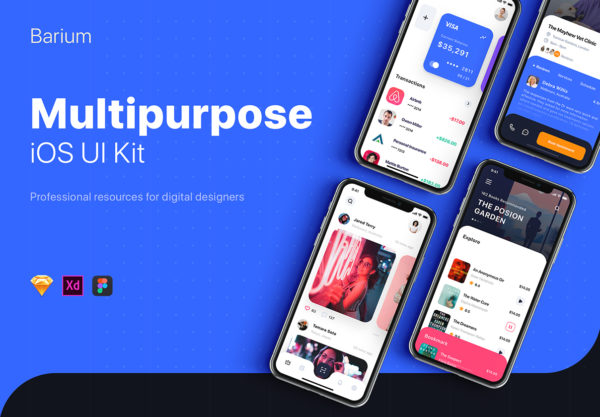 第一素材下午茶：时尚的高品质APP UI Kit[Sketch,XD,fig]