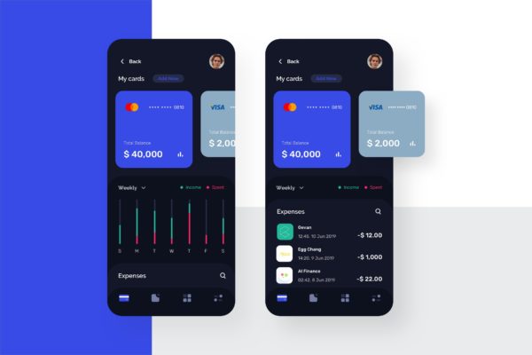 支付工具APP银行卡管理界面UI设计模板素材 Card Manager Mobile UI – N