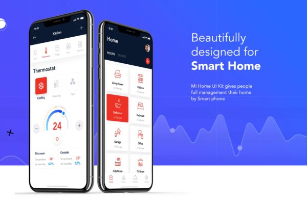 智能家居&物联网APP应用UI设计SKETCH设计素材模板 Smart Home & IoT App Mobile Template