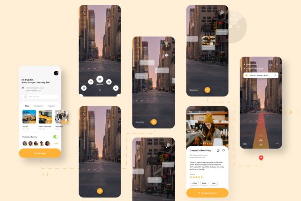 创意导航APP应用UI设计模板素材 Naties – Navigation Mobile UI – N