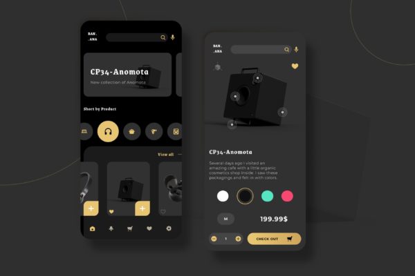 数码电子商城APP应用简约UI界面设计模板素材 Electronic Market UI – PP