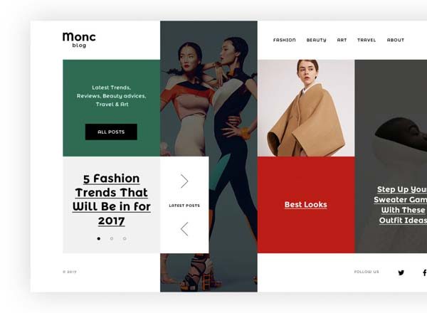 蚂蚁素材下午茶:时尚类的博客响应式网页皮肤模版[PSD,Sketch]