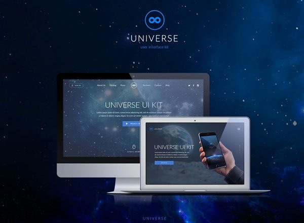 犹如浩瀚宇宙般大气的网页模版套装文件[PSD,Sketch]