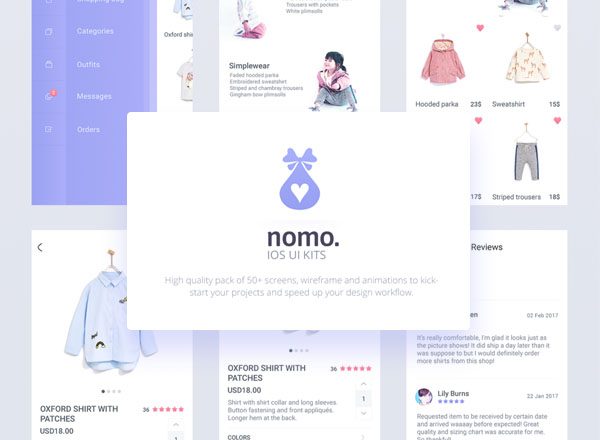 童装电商平台UI kits+原型线框图和交互动画包文件 [AEP、PSD]