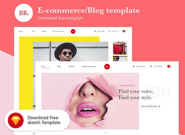 免费电子商务/博客模板 Free Sketch ecommerce / blog template