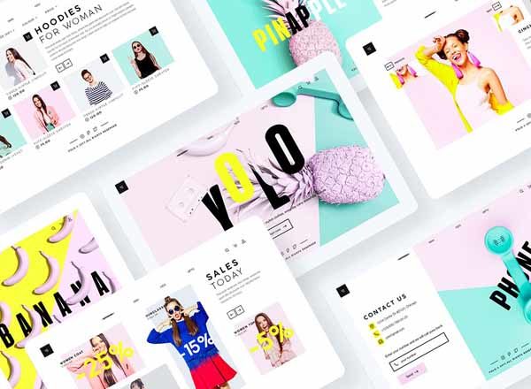 时尚糖果色UI Kit模版打包文件[psd]