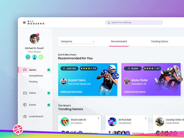 动感运动UI设计 Sports Dashboard UI Design