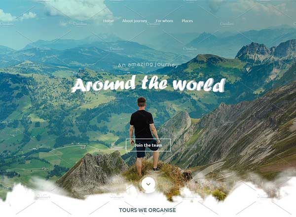 一款简约而优雅的旅游主题类PSD分层设计模板素材文件[psd]