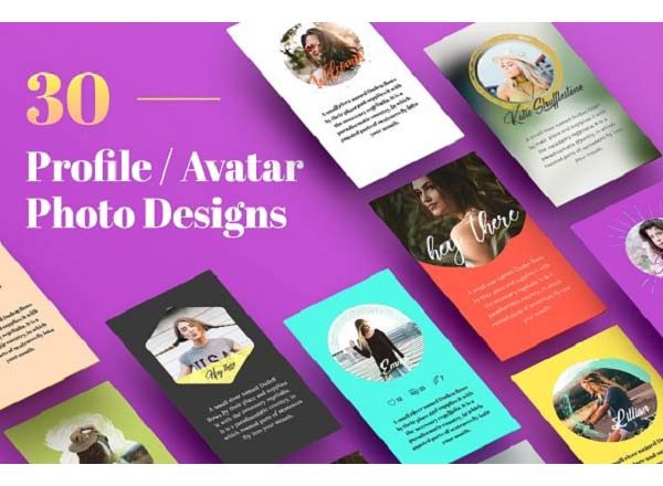 30种创意的APP或网页头像边框装饰设计模板素材文件