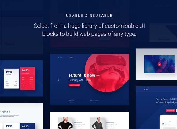 第一素材下午茶：功能强大且酷炫的网页UI设计模板素材文件[PSD,sketch]