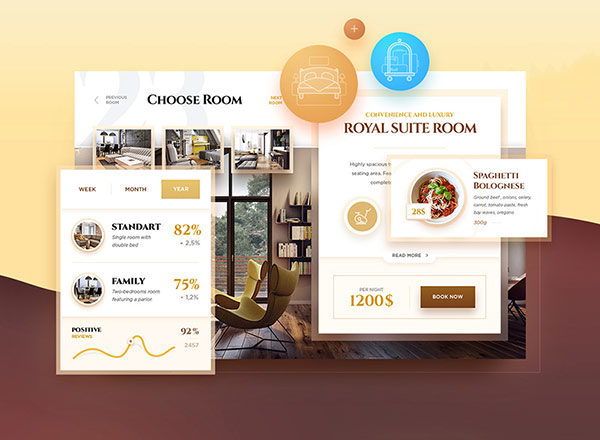 酒店旅店介绍及预订功能UI组件 Hotel UI Kit