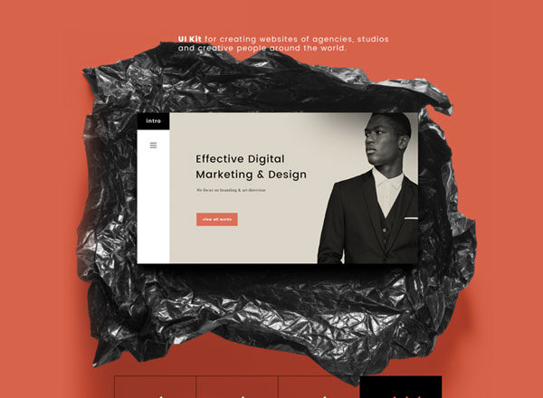 第一素材下午茶：设计感极强的设计公司网站模板文件[PSD,sketch]