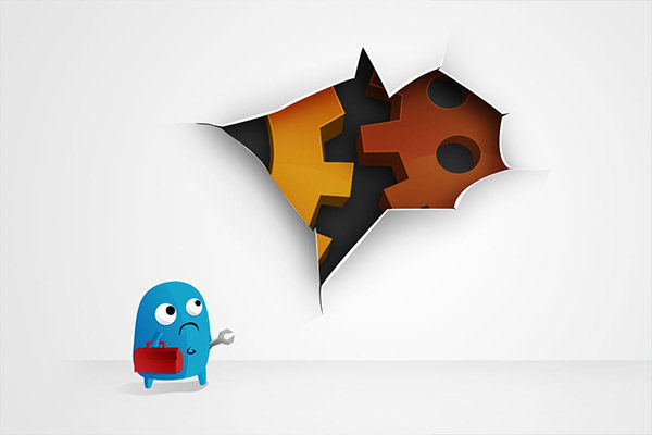 正在建设中和可爱404页面设计模板素材