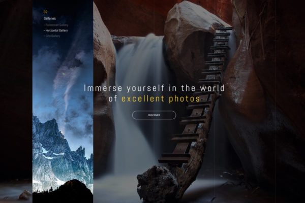 摄影作品展示页面PSD分层设计模板素材 Sepia Photo PSD Template