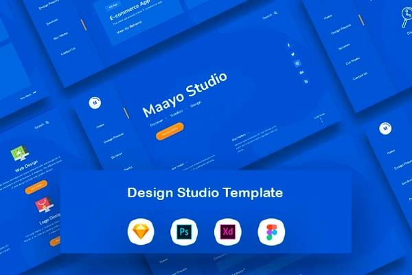蚂蚁素材下午茶：酷炫的设计工作室官网创意设计模版[PSD,Sketch,XD,Figma]