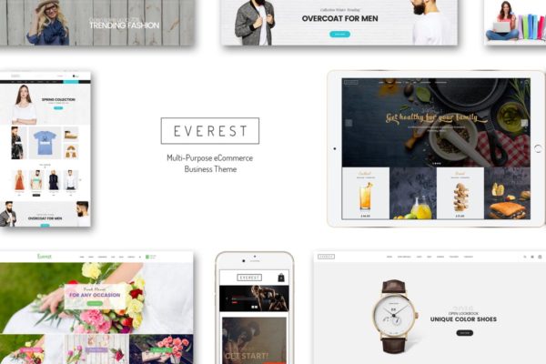 多用途电子商务 PSD 网站模板 Everest – Multi-Purpose eCommerce Business PSD