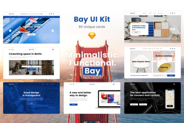 创意产品服务网站设计UI设计套件模板素材[Sketch] Bay UI Kit