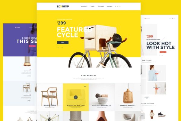 多用途电子商务网站PSD分层设计模板素材 ECOSHOP – Multipurpose eCommerce PSD Template