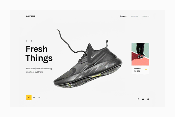 创意设计产品展示网站UI设计套件模板素材 QAITOMO UI KIT [Sketch&PS]