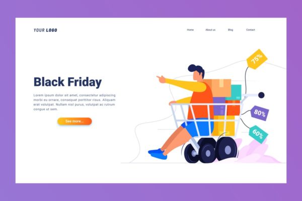 黑色星期五促销活动着陆页UI设计 Black Friday – Landing Page