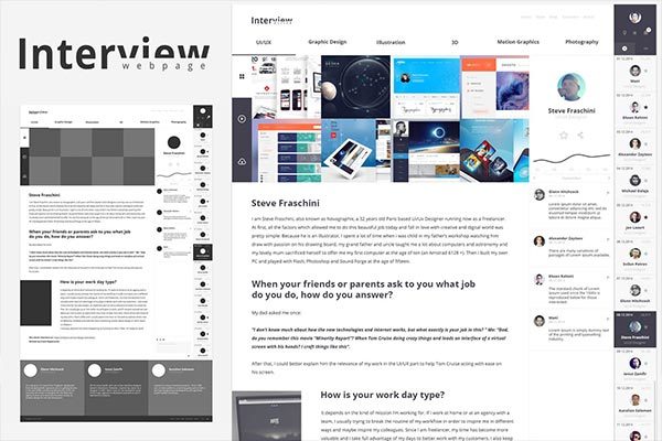 时尚简约多用途的网站设计模板素材UI KITS