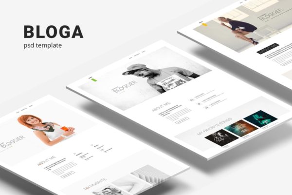 现代创意多用途博客PSD分层设计模板素材 Bloga – Modern Creative Multipurpose Blog Template