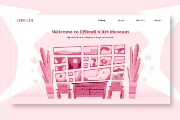 美术馆创意画展网站Banner&落地页模板设计 Art Museum – Banner & Landing Page