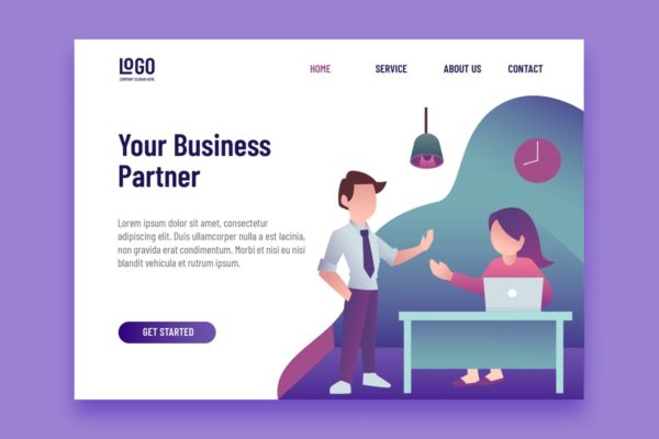 商务合作企业官网网站着陆页设计模板素材 Business Partner – Landing Page