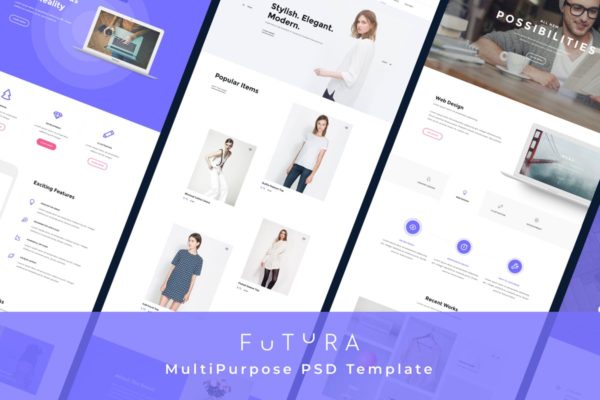 多用途商务企业网站PSD分层设计模板素材 Futura – Multipurpose Corporate PSD Template
